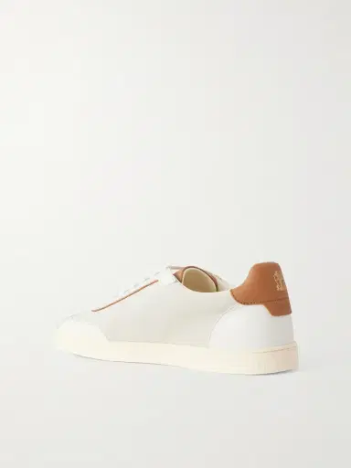 Brunello Cucinelli Coda di Rondine Leather-Trimmed Waxed-Suede Sneakers - Men | Thumbnail 4