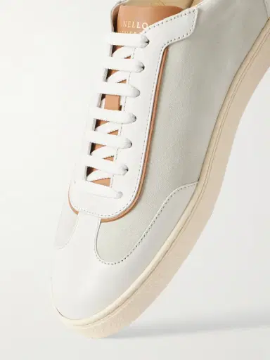 Brunello Cucinelli Coda di Rondine Leather-Trimmed Waxed-Suede Sneakers - Men | Thumbnail 5