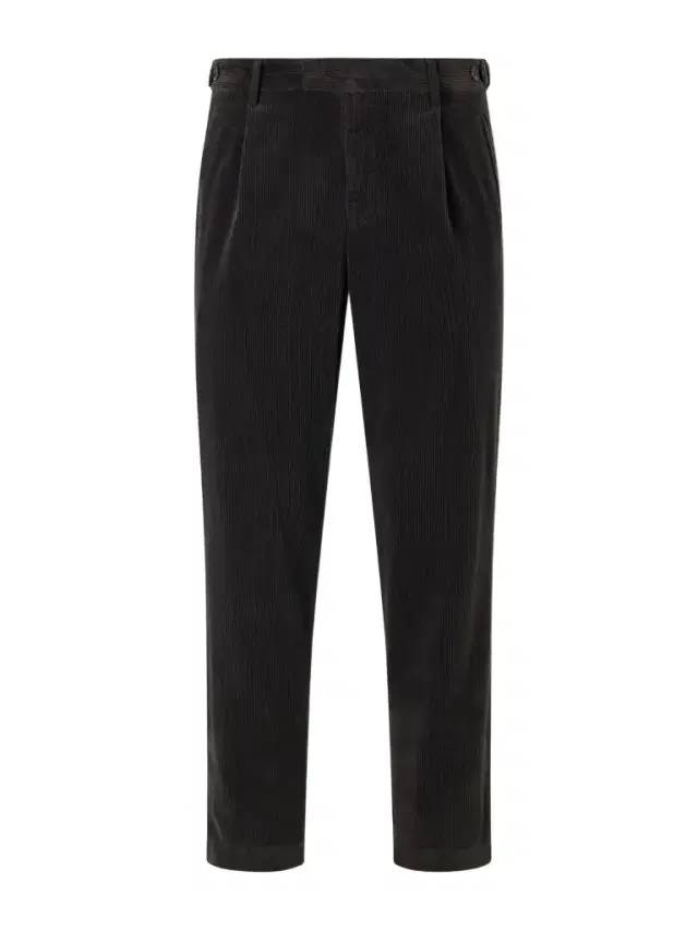 Straight-Leg Pleated Courduroy Trousers - Men