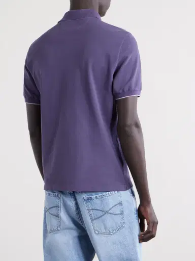 Brunello Cucinelli Logo-Print Cotton-Piqué Polo Shirt - Men | Thumbnail 4 Brunello Cucinelli Logo-Print Cotton-Piqué Polo Shirt - Men | Thumbnail 4