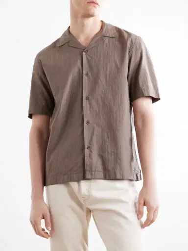 Sunspel Camp-Collar Textured-Cotton Shirt - Men | Thumbnail 3 Sunspel Camp-Collar Textured-Cotton Shirt - Men | Thumbnail 3