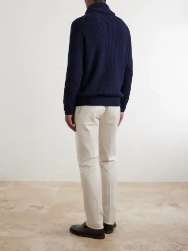 Brunello Cucinelli Shawl-Collar Ribbed Cotton Cardigan - Men | Thumbnail 4 Brunello Cucinelli Shawl-Collar Ribbed Cotton Cardigan - Men | Thumbnail 4