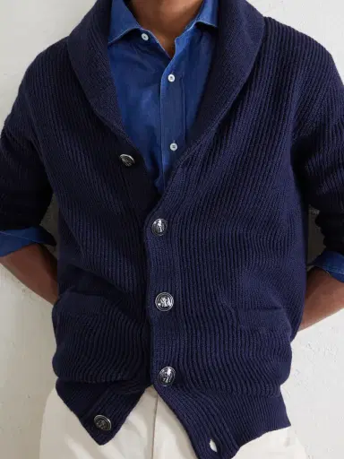 Brunello Cucinelli Shawl-Collar Ribbed Cotton Cardigan - Men | Thumbnail 5 Brunello Cucinelli Shawl-Collar Ribbed Cotton Cardigan - Men | Thumbnail 5