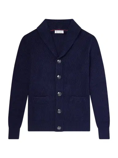 Brunello Cucinelli Shawl-Collar Ribbed Cotton Cardigan - Men | Thumbnail 1 Brunello Cucinelli Shawl-Collar Ribbed Cotton Cardigan - Men | Thumbnail 1