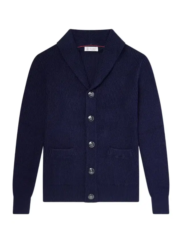 Brunello Cucinelli Shawl-Collar Ribbed Cotton Cardigan - Men
