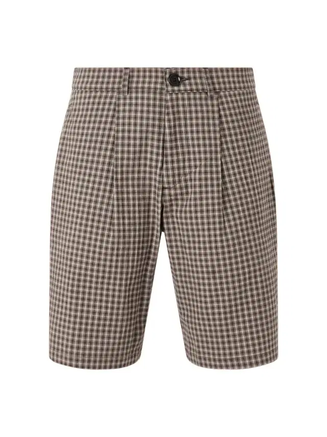 Oliver Spencer Leaman Straight-Leg Pleated Checked Cotton-Blend Shorts - Men