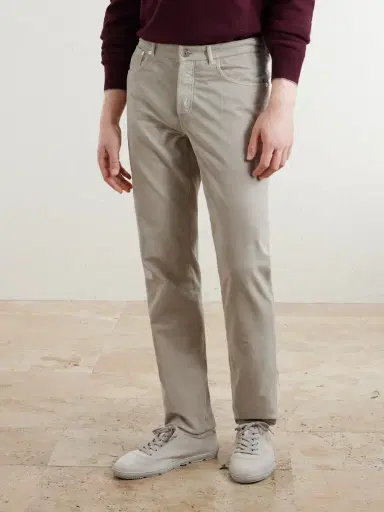 Brunello Cucinelli Straight-Leg Cotton-Corduroy Trousers - Men | Thumbnail 3