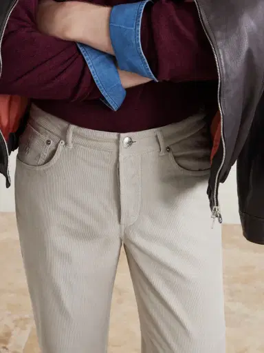 Brunello Cucinelli Straight-Leg Cotton-Corduroy Trousers - Men | Thumbnail 5