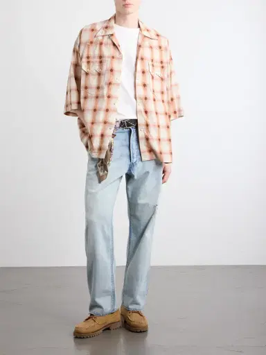 KAPITAL Camp-Collar Checked Cotton Western Shirt - Men | Thumbnail 2