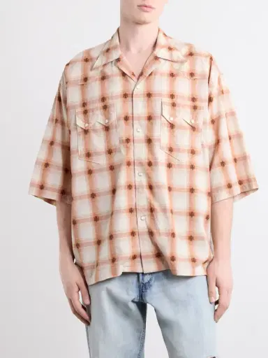 KAPITAL Camp-Collar Checked Cotton Western Shirt - Men | Thumbnail 3