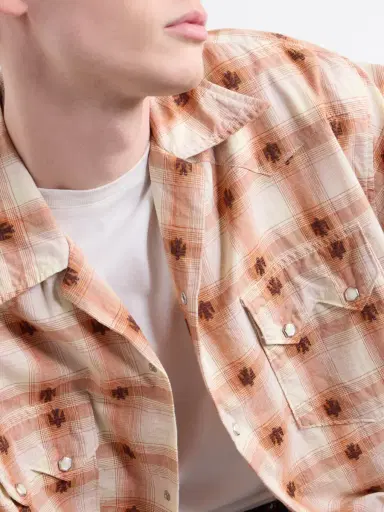 KAPITAL Camp-Collar Checked Cotton Western Shirt - Men | Thumbnail 5