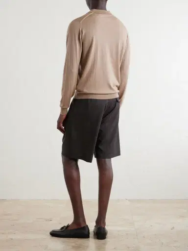John Smedley Caverhill Knitted Merino Wool Polo Shirt - Men | Thumbnail 4