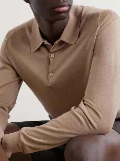John Smedley Caverhill Knitted Merino Wool Polo Shirt - Men | Thumbnail 5