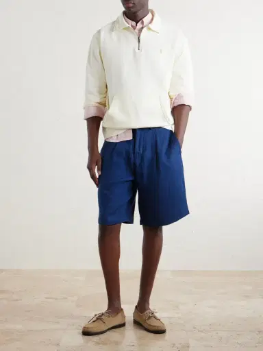 Oliver Spencer Coney Straight-Leg Pleated Linen Shorts - Men | Thumbnail 2 Oliver Spencer Coney Straight-Leg Pleated Linen Shorts - Men | Thumbnail 2