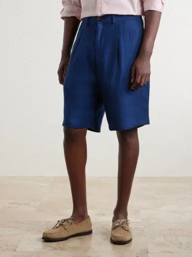 Oliver Spencer Coney Straight-Leg Pleated Linen Shorts - Men | Thumbnail 3 Oliver Spencer Coney Straight-Leg Pleated Linen Shorts - Men | Thumbnail 3