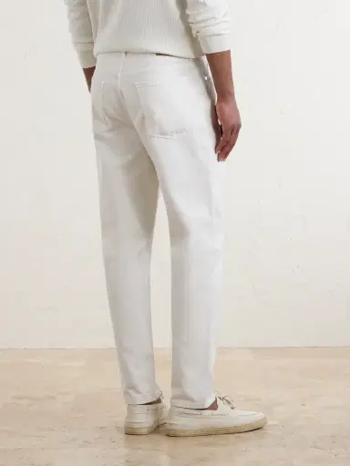 Brunello Cucinelli Slim-Fit Straight-Leg Logo-Embroidered Jeans - Men | Thumbnail 4