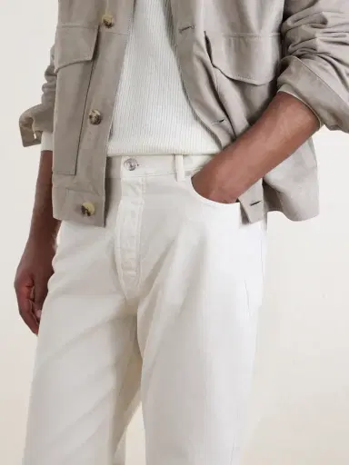 Brunello Cucinelli Slim-Fit Straight-Leg Logo-Embroidered Jeans - Men | Thumbnail 6