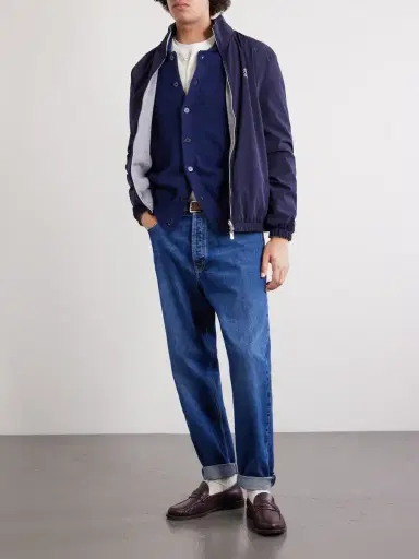 Brunello Cucinelli Logo-Embroidered Shell Blouson Jacket - Men | Thumbnail 2 Brunello Cucinelli Logo-Embroidered Shell Blouson Jacket - Men | Thumbnail 2