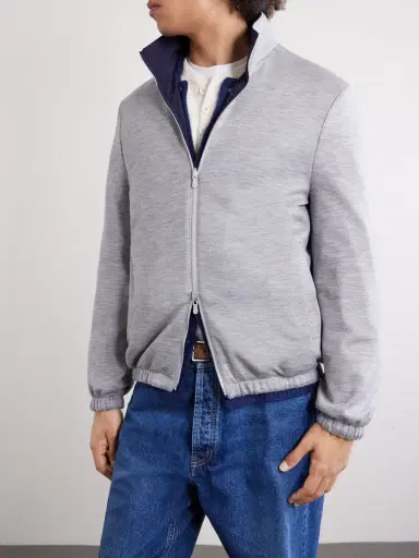 Brunello Cucinelli Logo-Embroidered Shell Blouson Jacket - Men | Thumbnail 6 Brunello Cucinelli Logo-Embroidered Shell Blouson Jacket - Men | Thumbnail 6