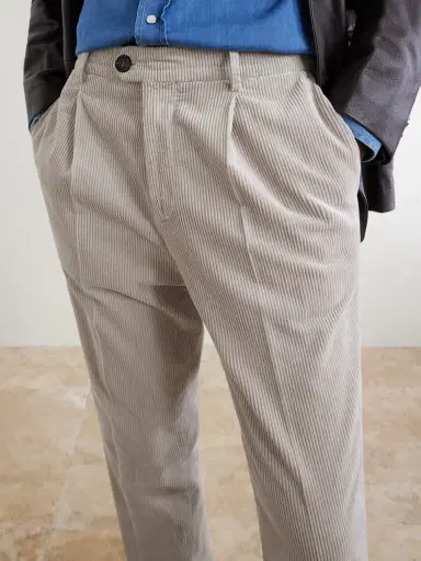 Brunello Cucinelli Tapered Pleated Cotton-Corduroy Trousers - Men | Thumbnail 5 Brunello Cucinelli Tapered Pleated Cotton-Corduroy Trousers - Men | Thumbnail 5