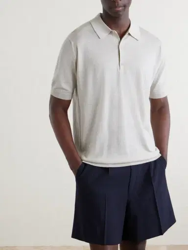 John Smedley Macloud Knitted Merino Wool Polo Shirt - Men | Thumbnail 3