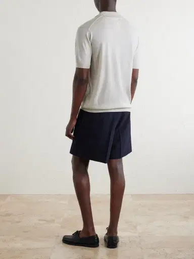 John Smedley Macloud Knitted Merino Wool Polo Shirt - Men | Thumbnail 4