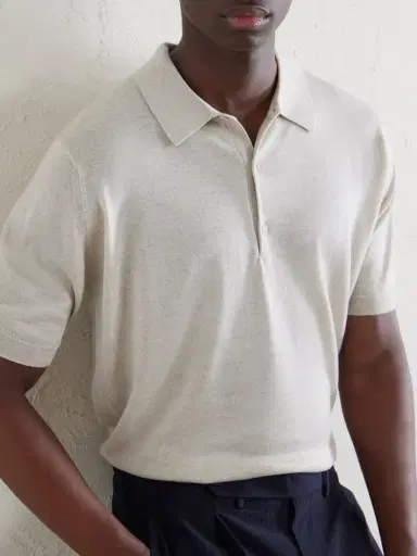 John Smedley Macloud Knitted Merino Wool Polo Shirt - Men | Thumbnail 5