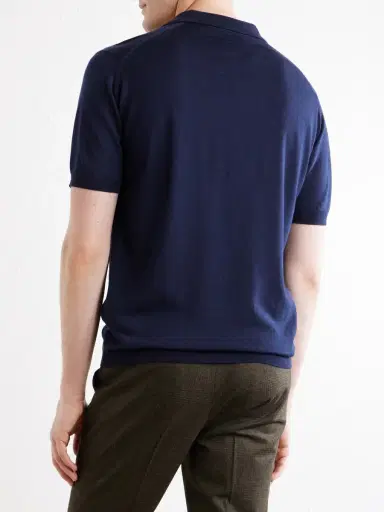 John Smedley Macloud Knitted Merino Wool Polo Shirt - Men | Thumbnail 4