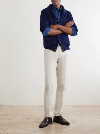 Brunello Cucinelli Straight-Leg Cotton-Blend Trousers - Men | Thumbnail 2 Brunello Cucinelli Straight-Leg Cotton-Blend Trousers - Men | Thumbnail 2