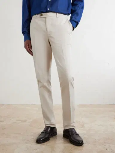 Brunello Cucinelli Straight-Leg Cotton-Blend Trousers - Men | Thumbnail 3 Brunello Cucinelli Straight-Leg Cotton-Blend Trousers - Men | Thumbnail 3