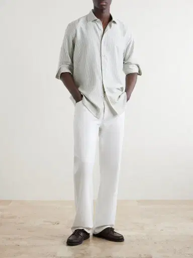 Zegna Striped Silk Shirt - Men | Thumbnail 2 Zegna Striped Silk Shirt - Men | Thumbnail 2