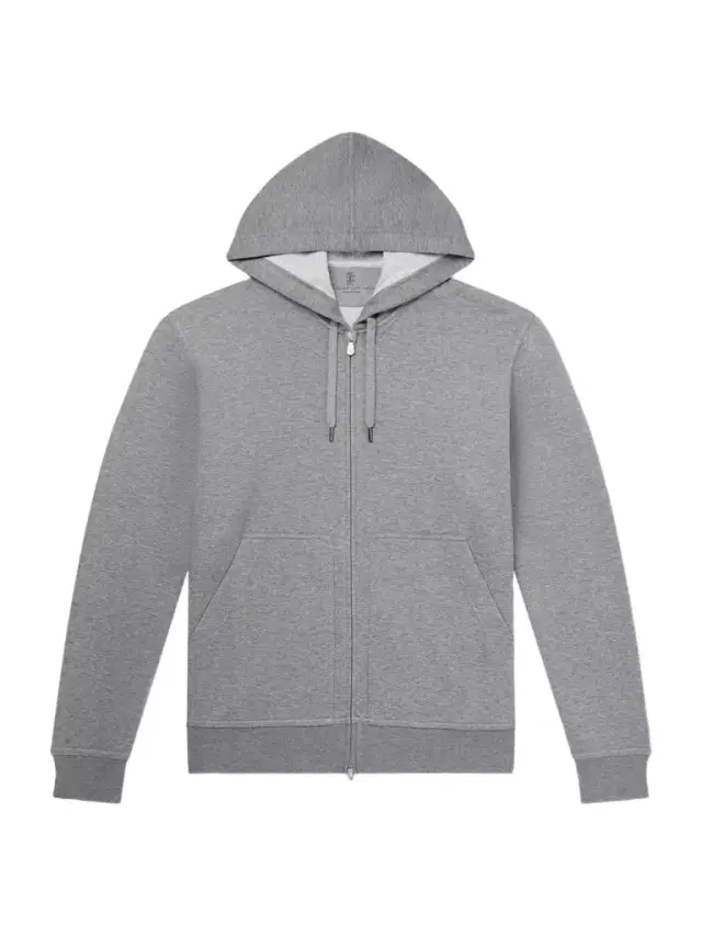 Brunello Cucinelli Cotton-Blend Jersey Zip-Up Hoodie - Men