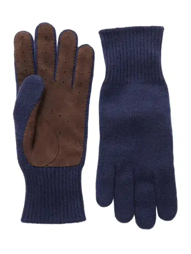 Brunello Cucinelli Suede-Trimmed Cashmere Gloves - Men | Thumbnail 1