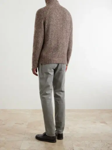 Brunello Cucinelli Brushed Cashmere and Silk-Blend Zipped Sweater - Men | Thumbnail 4 Brunello Cucinelli Brushed Cashmere and Silk-Blend Zipped Sweater - Men | Thumbnail 4