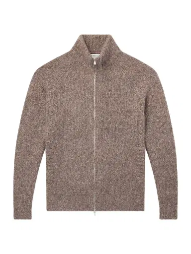 Brunello Cucinelli Brushed Cashmere and Silk-Blend Zipped Sweater - Men | Thumbnail 1 Brunello Cucinelli Brushed Cashmere and Silk-Blend Zipped Sweater - Men | Thumbnail 1
