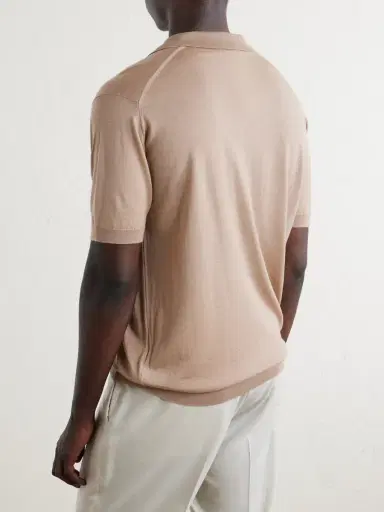 John Smedley Macloud Knitted Merino Wool Polo Shirt - Men | Thumbnail 4