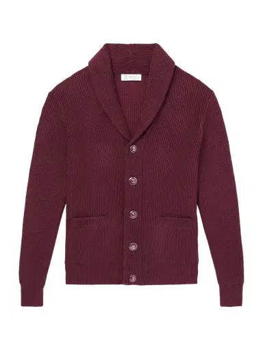 Brunello Cucinelli Shawl-Collar Ribbed Cotton Cardigan - Men | Thumbnail 1