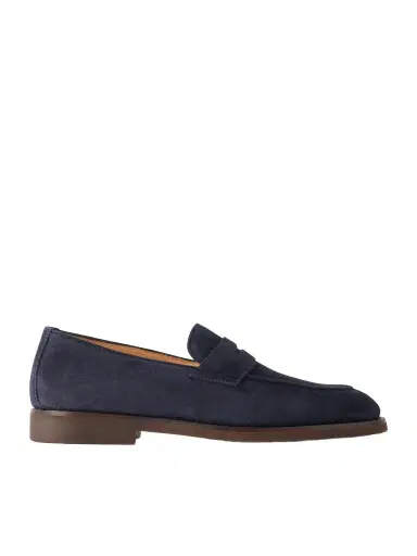 Brunello Cucinelli Flex Suede Penny Loafers - Men | Thumbnail 1