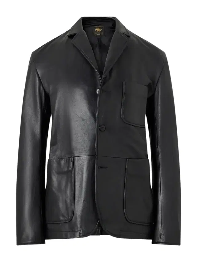 Golden Bear Notched Lapel Leather Blazer - Men