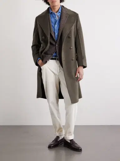 Brunello Cucinelli Virgin Wool Double-Breasted Coat - Men | Thumbnail 2