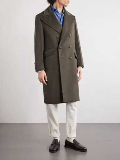 Brunello Cucinelli Virgin Wool Double-Breasted Coat - Men | Thumbnail 3
