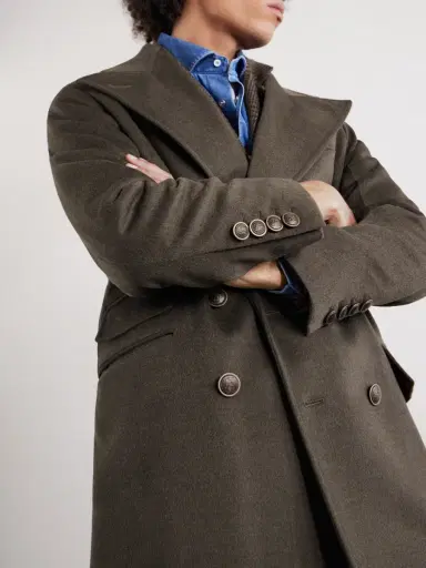 Brunello Cucinelli Virgin Wool Double-Breasted Coat - Men | Thumbnail 5