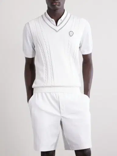 Brunello Cucinelli Logo-Appliquéd Cotton Sweater Vest - Men | Thumbnail 3 Brunello Cucinelli Logo-Appliquéd Cotton Sweater Vest - Men | Thumbnail 3