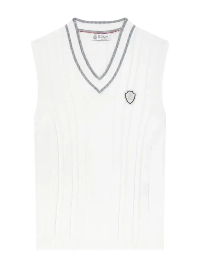 Brunello Cucinelli Logo-Appliquéd Cotton Sweater Vest - Men