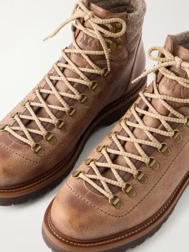 Brunello Cucinelli Leather Hiking Boots - Men | Thumbnail 4