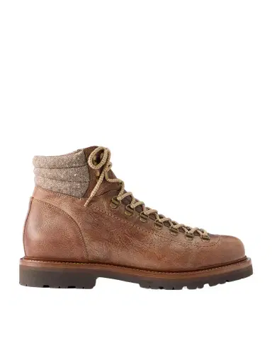 Brunello Cucinelli Leather Hiking Boots - Men | Thumbnail 1