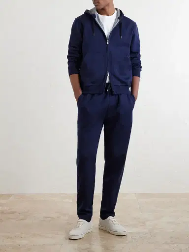 Brunello Cucinelli Cotton-Blend Zip-Up Hoodie - Men | Thumbnail 2 Brunello Cucinelli Cotton-Blend Zip-Up Hoodie - Men | Thumbnail 2