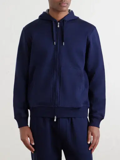 Brunello Cucinelli Cotton-Blend Zip-Up Hoodie - Men | Thumbnail 3 Brunello Cucinelli Cotton-Blend Zip-Up Hoodie - Men | Thumbnail 3