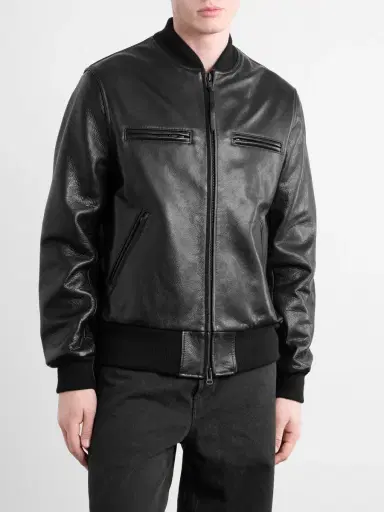 Golden Bear The Ridgewood Knit Trimmed Leather Bomber Jacket - Men | Thumbnail 3