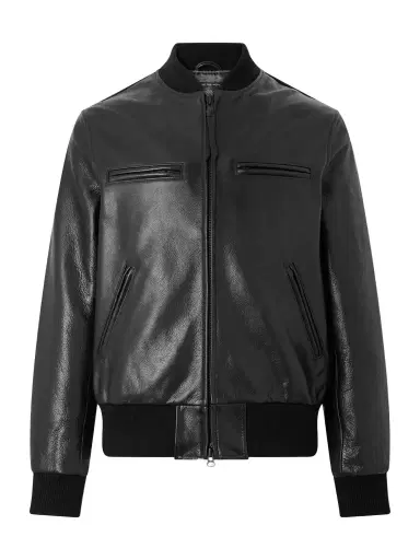 Golden Bear The Ridgewood Knit Trimmed Leather Bomber Jacket - Men | Thumbnail 1